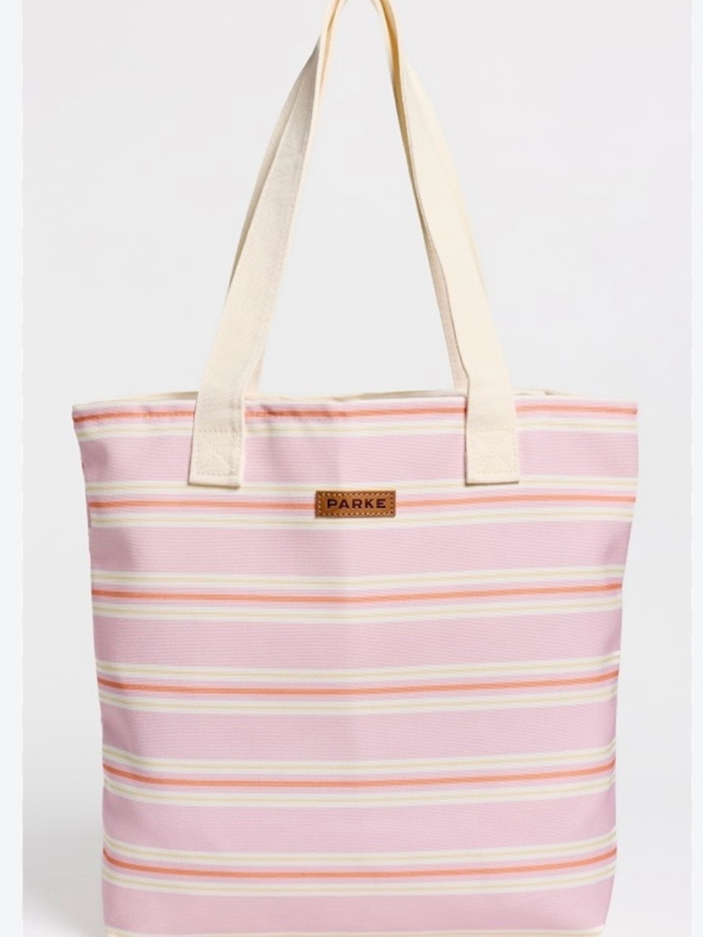 Parke Pink Stripe Canvas Tote Bag